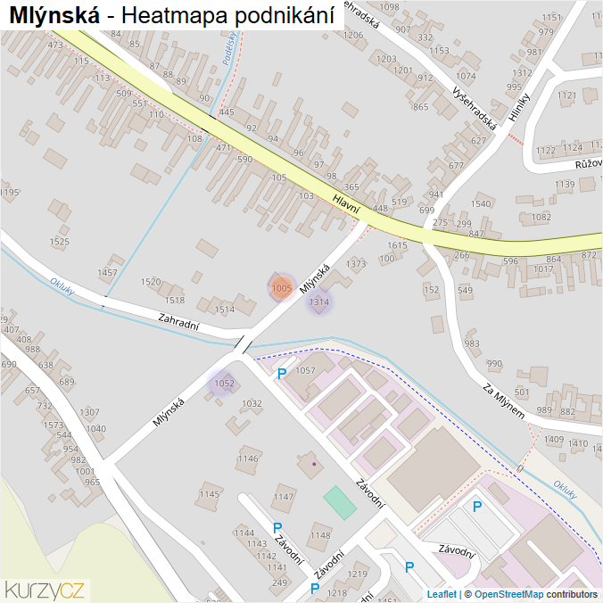 Mapa Mlýnská - Firmy v ulici.