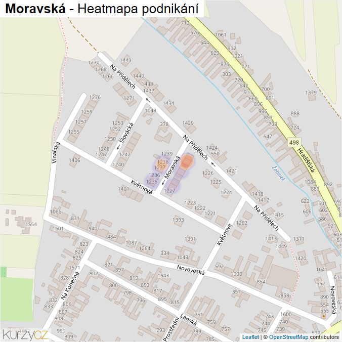 Mapa Moravská - Firmy v ulici.