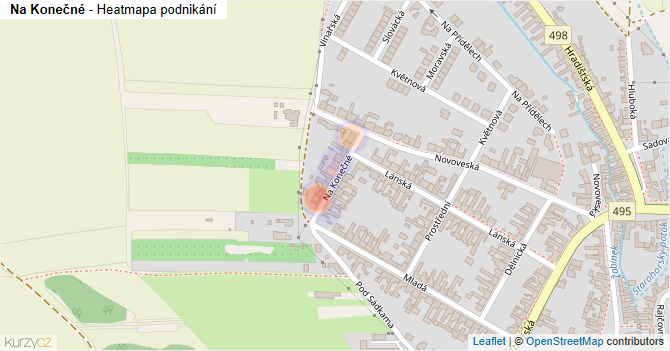 Na Konečné - mapa podnikání