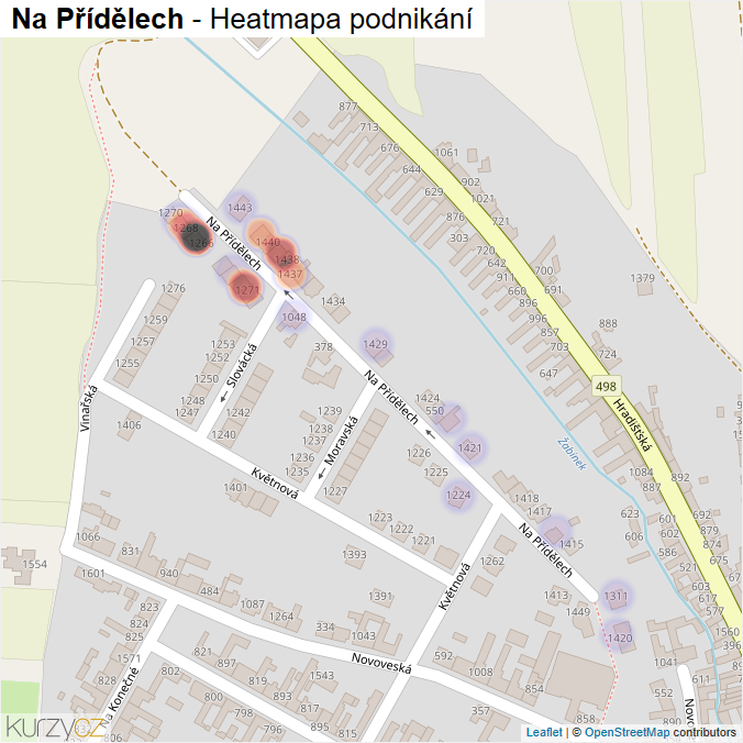 Mapa Na Přídělech - Firmy v ulici.