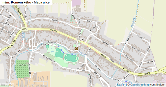 nám. Komenského - mapa ulice