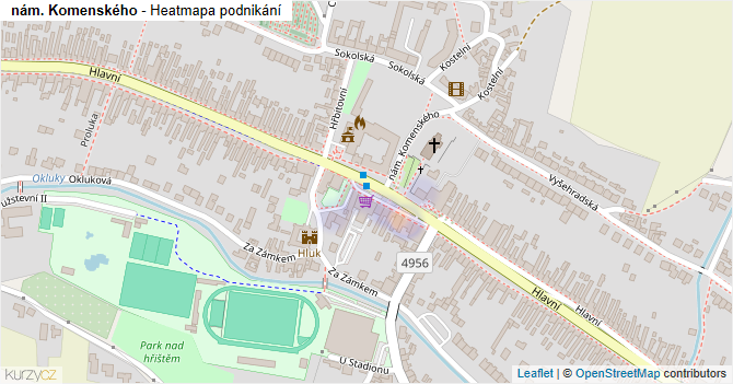 nám. Komenského - mapa podnikání