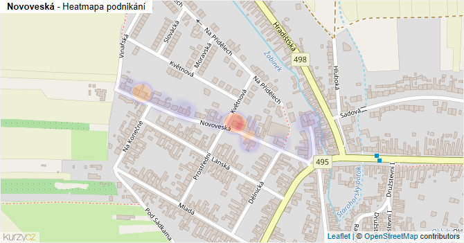 Novoveská - mapa podnikání