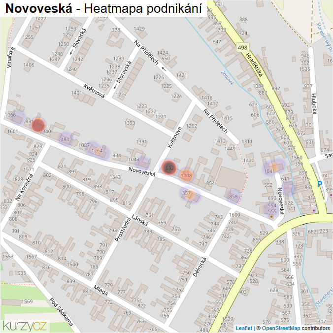 Mapa Novoveská - Firmy v ulici.