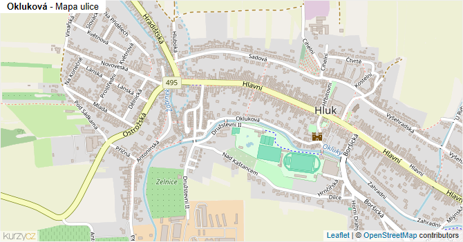 Okluková - mapa ulice
