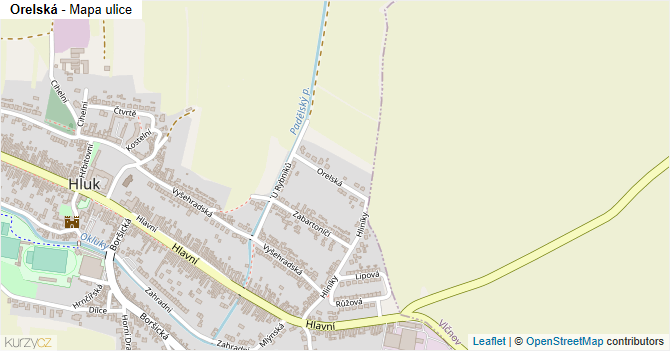 Orelská - mapa ulice