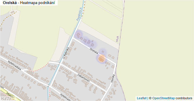 Orelská - mapa podnikání