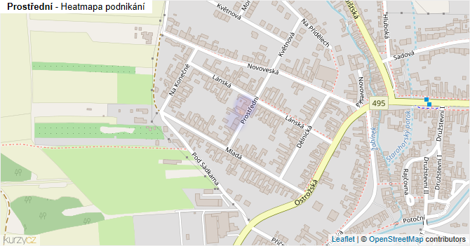 Prostřední - mapa podnikání