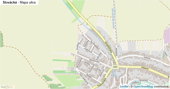 Slovácká - mapa ulice