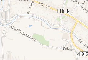 U Stadionu v obci Hluk - mapa ulice