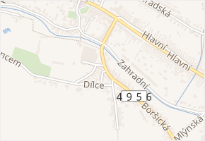 Ulička v obci Hluk - mapa ulice