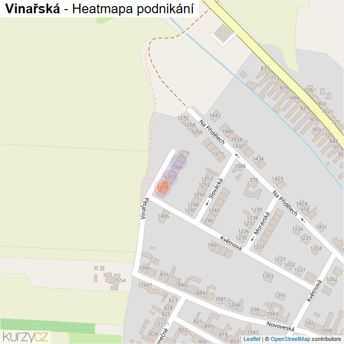 Mapa Vinařská - Firmy v ulici.