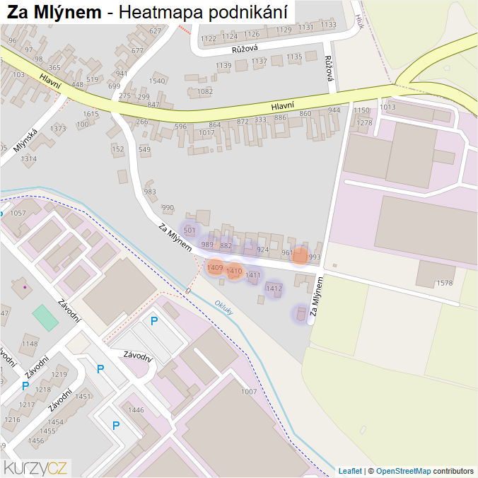 Mapa Za Mlýnem - Firmy v ulici.