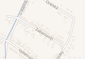 Zabartoníčí v obci Hluk - mapa ulice