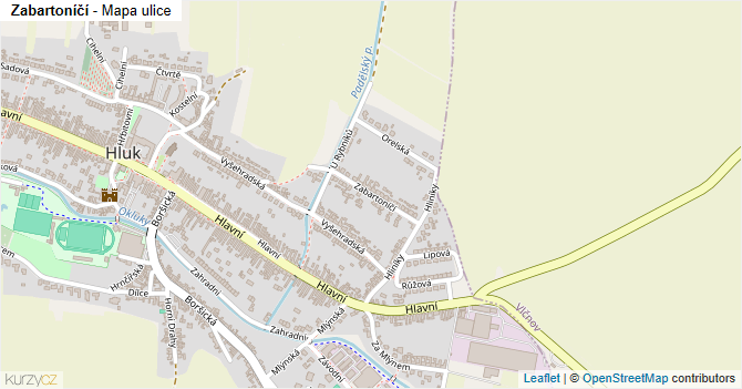 Zabartoníčí - mapa ulice