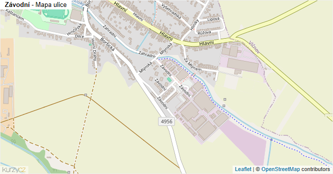 Závodní - mapa ulice
