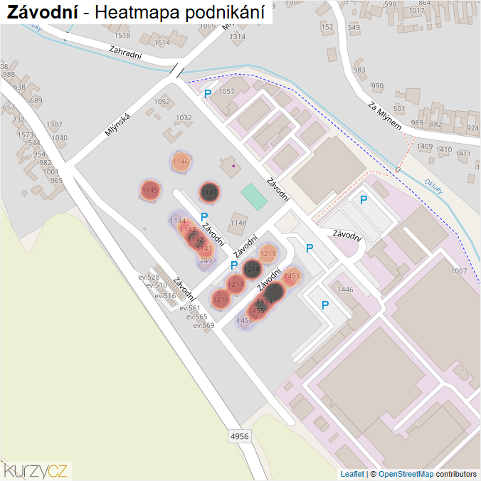 Mapa Závodní - Firmy v ulici.