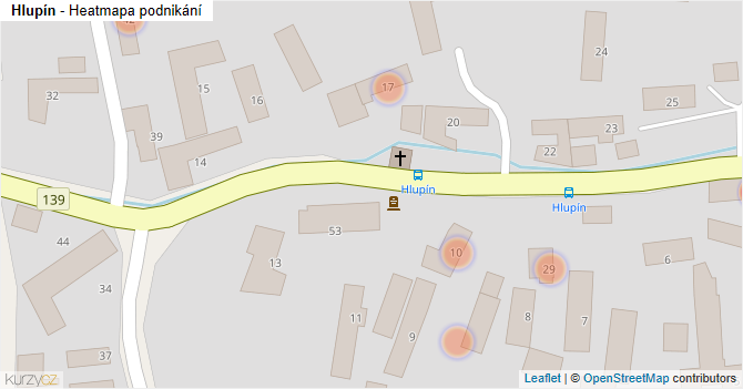 Hlupín - mapa podnikání