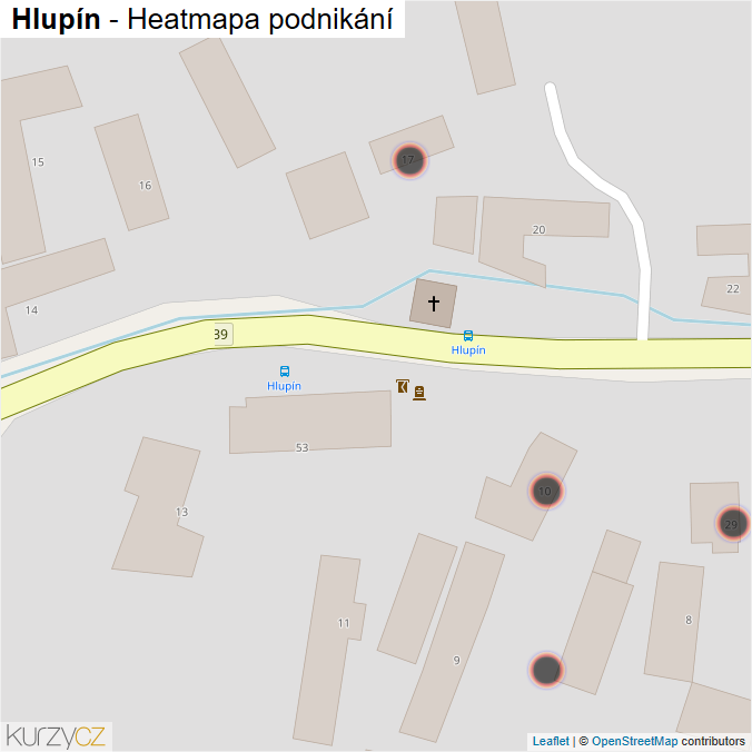 Mapa Hlupín - Firmy v obci.