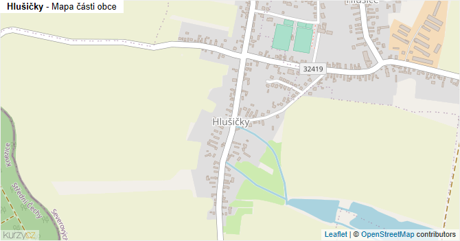 Hlušičky - mapa části obce
