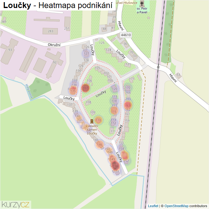 Mapa Loučky - Firmy v ulici.