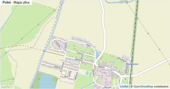 Polní - mapa ulice
