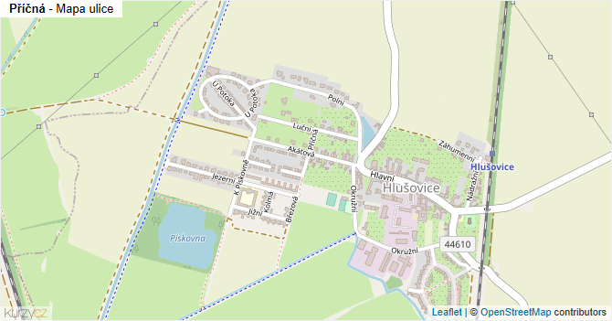 Příčná - mapa ulice