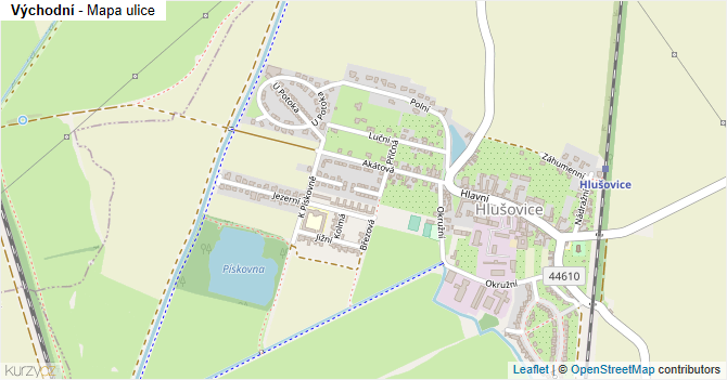 Východní - mapa ulice