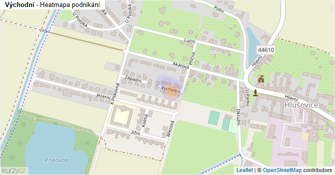 Východní - mapa podnikání