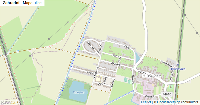 Zahradní - mapa ulice