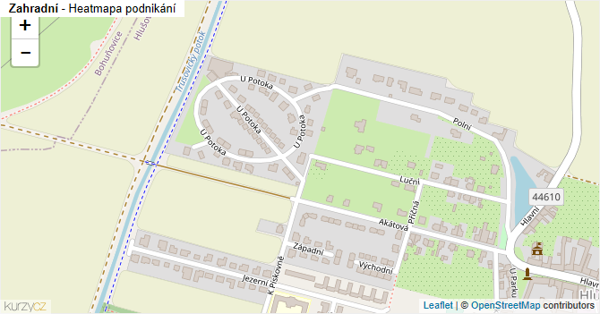 Zahradní - mapa podnikání