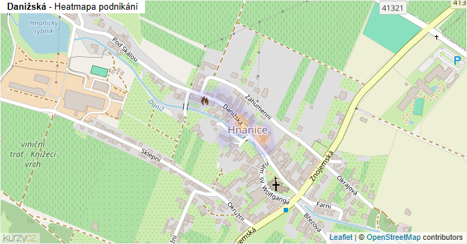Danižská - mapa podnikání