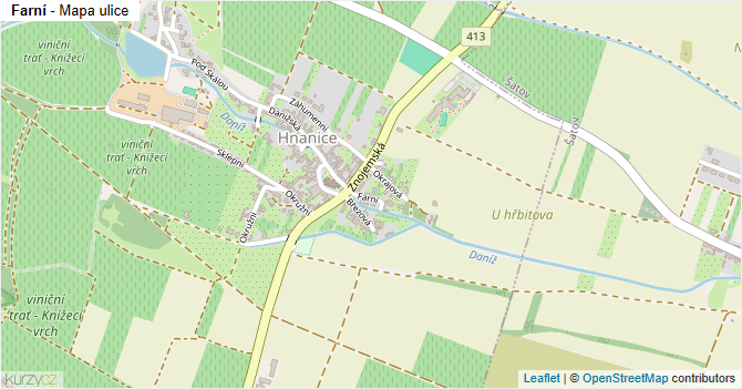 Farní - mapa ulice