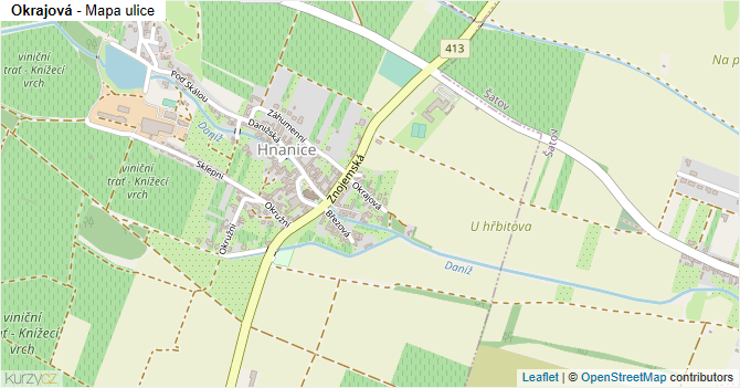 Okrajová - mapa ulice