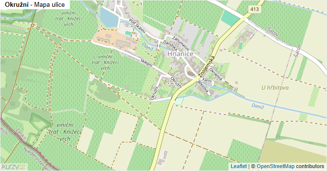 Okružní - mapa ulice