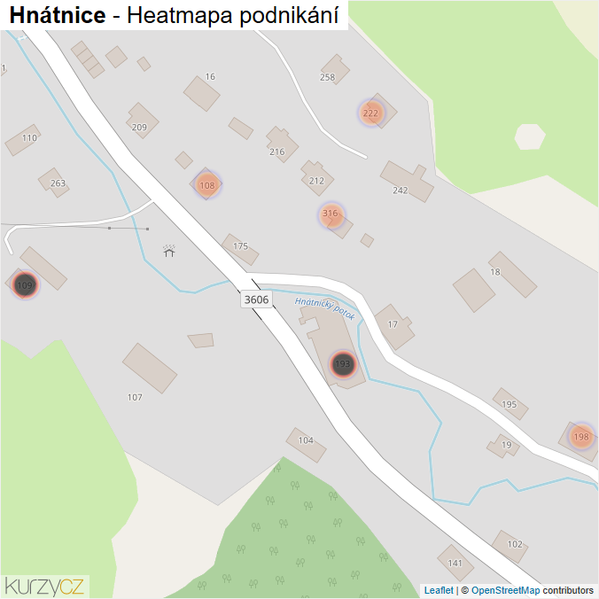 Mapa Hnátnice - Firmy v obci.