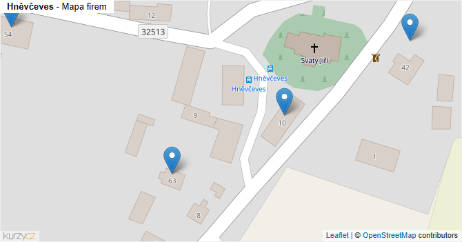 Hněvčeves - mapa firem