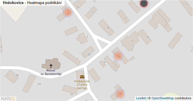 Hněvkovice - mapa podnikání