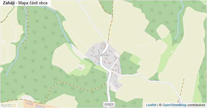 Zahájí - mapa části obce