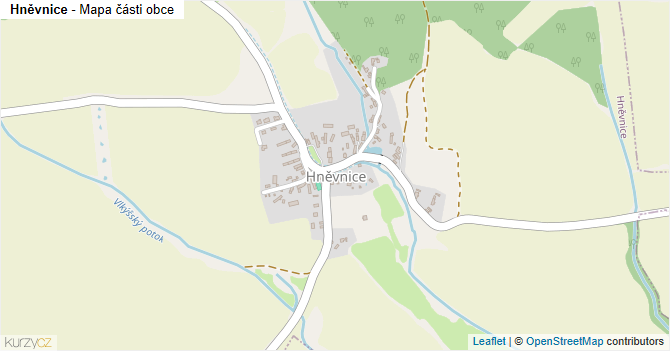 Hněvnice - mapa části obce