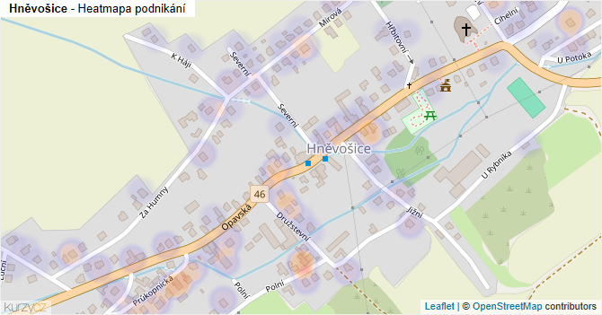 Hněvošice - mapa podnikání