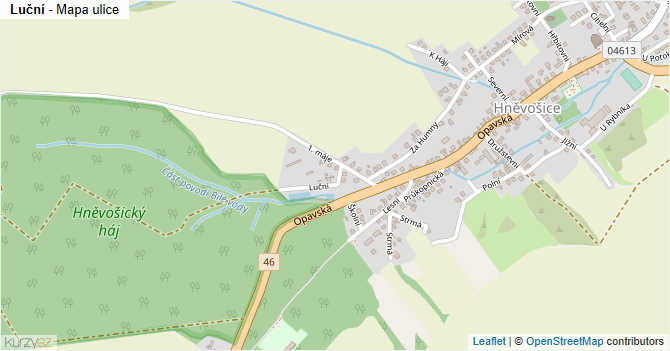 Luční - mapa ulice