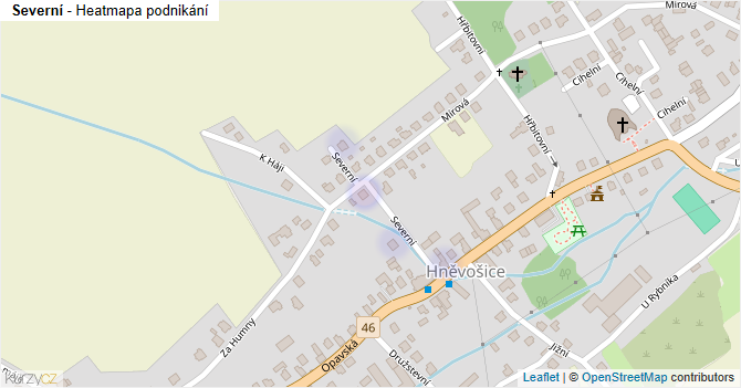Severní - mapa podnikání