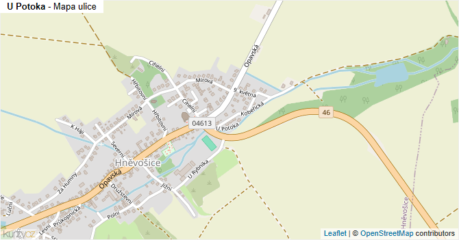 U Potoka - mapa ulice
