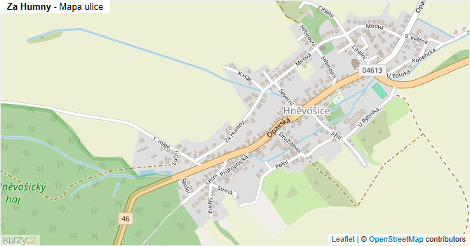 Za Humny - mapa ulice