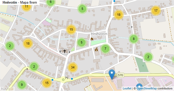 Hněvotín - mapa firem