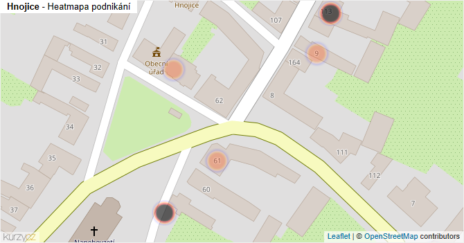 Hnojice - mapa podnikání