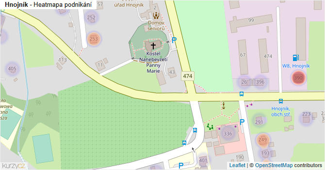 Hnojník - mapa podnikání