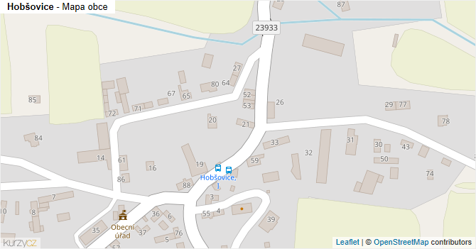 Hobšovice - mapa obce