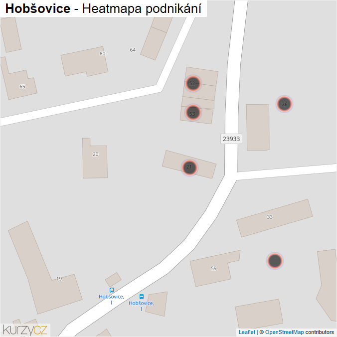 Mapa Hobšovice - Firmy v obci.